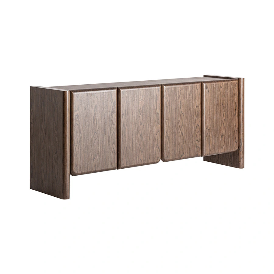 Aparador Arko de KODU Home Design, mueble amplio de 4 puertas en madera chapada tono nogal