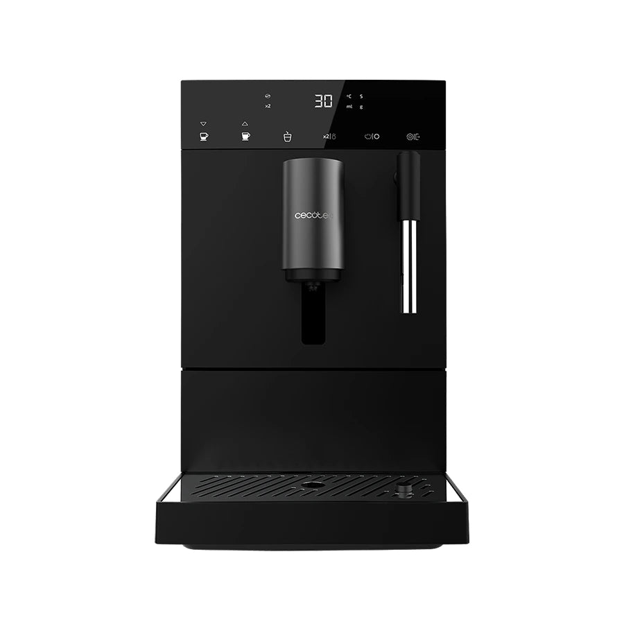 cafetera superautomatica cremmaet compact steam cecotec ifdesign store 002 — cafetera en negro y acero, segunda vista