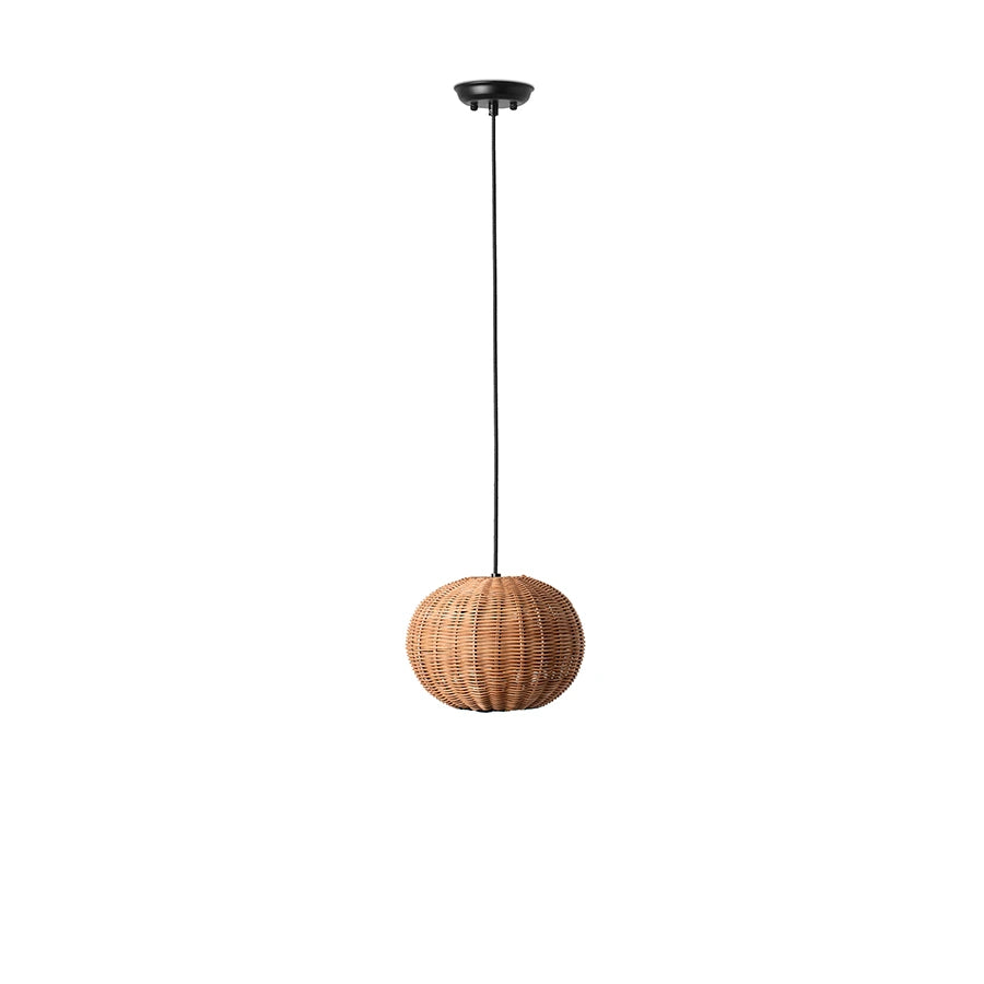 lámpara de techo haka faro barcelona ifdesign store 002 — detalle del tejido de ratán
