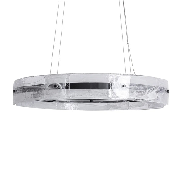 Lámpara de Techo Mukam de Vical Home, aro de cristal transparente de Ø 80 cm visto de frente