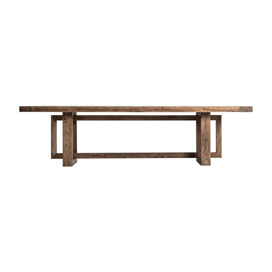 Mesa Comedor Norvik 36662 de Vical Home en madera de olmo, vista de frente