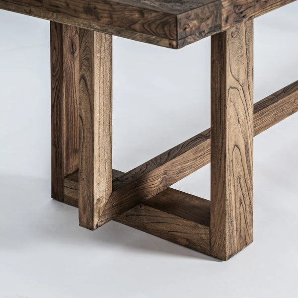 Base de la Mesa Comedor Norvik 36662, con las patas en bastidor arriostradas en diagonal