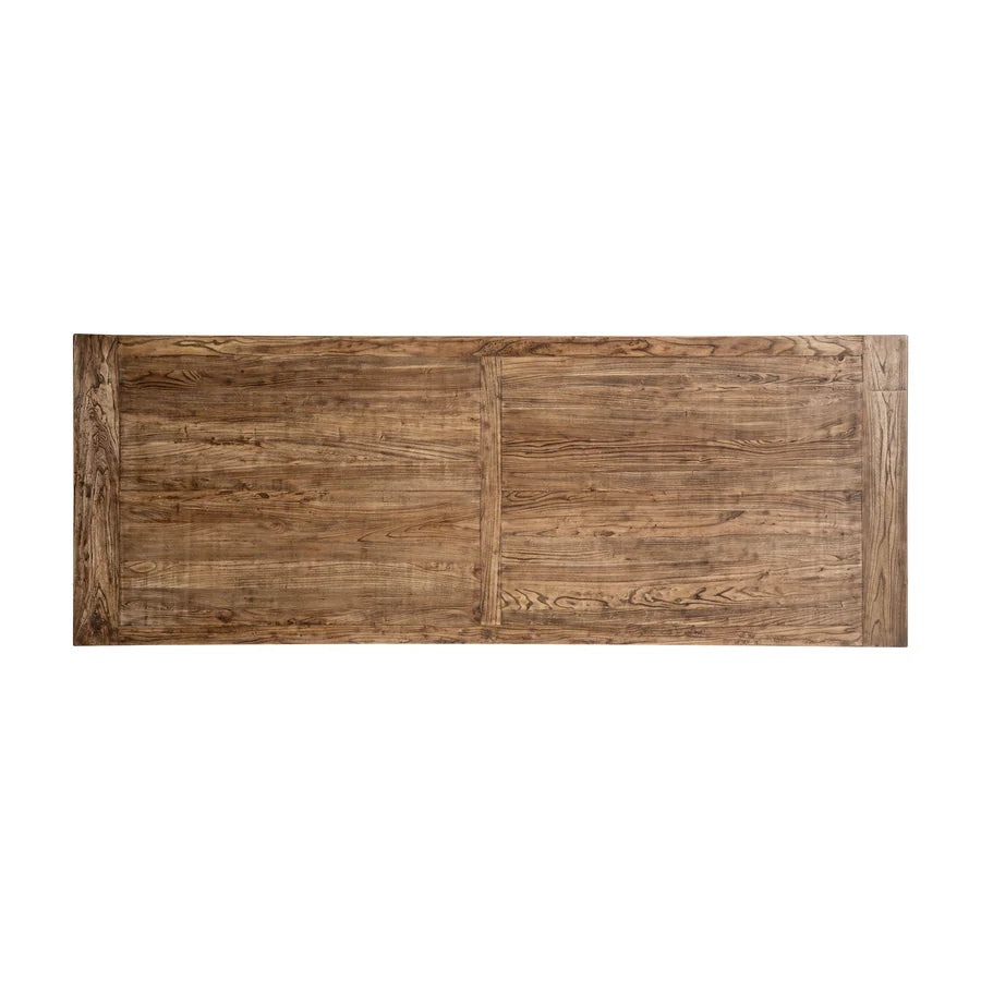 Tablero de la Mesa Comedor Norvik 36662 visto desde arriba, con su despiece en tablas
