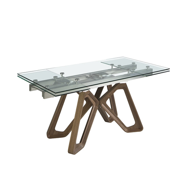 Mesa de Comedor Extensible 1122 cerrada a 160 cm, vista en tres cuartos sobre fondo blanco