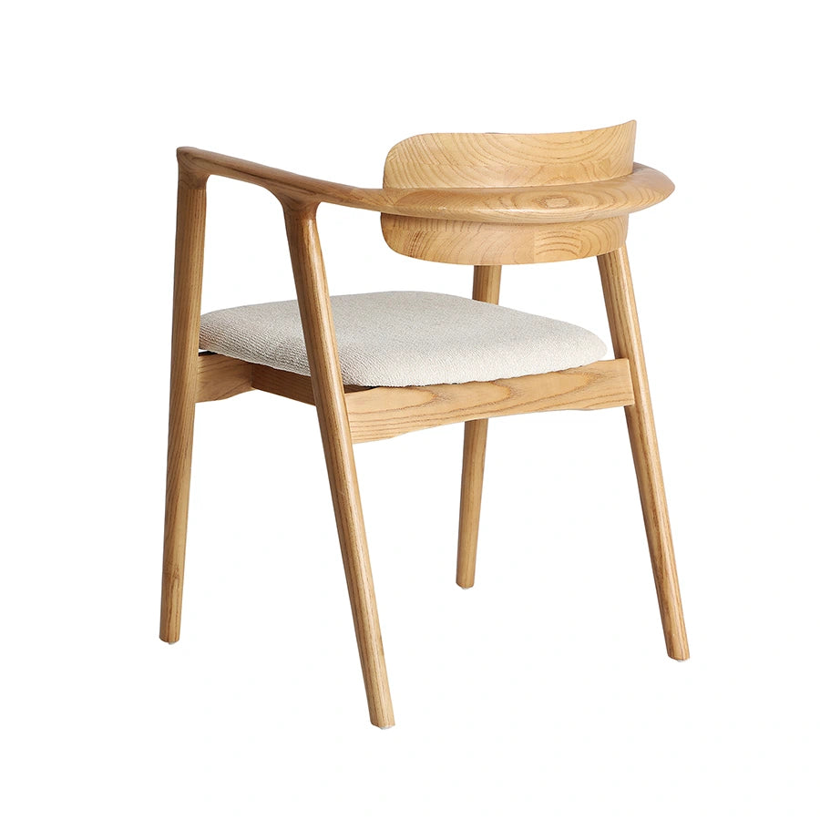 Silla Eriswil, vista del respaldo de madera curvado