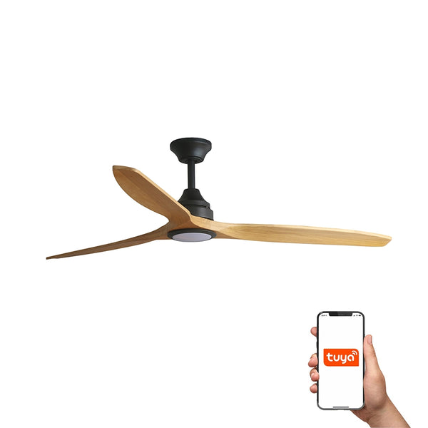 ventilador de techo alo con luz faro barcelona ifdesign store 002 — vista principal negro mate, control por app Tuya