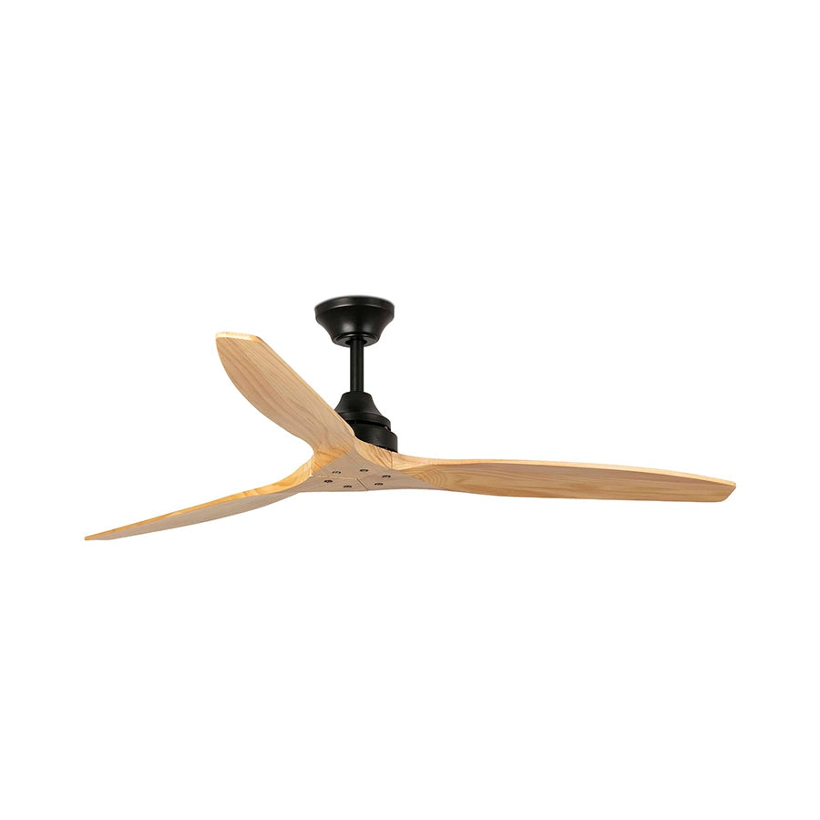 ventilador de techo alo faro barcelona ifdesign store 004 — vista cenital, negro mate, con el veteado de las palas de pino