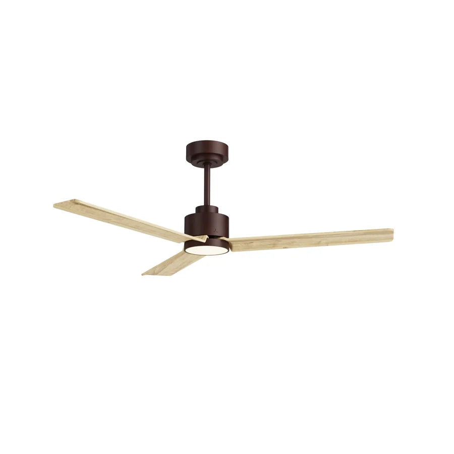 ventilador de techo anne m con luz 009 — Marrón Óxido / Madera clara