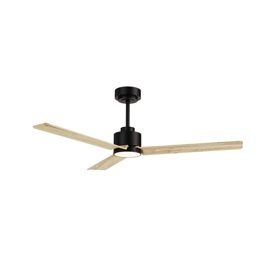 ventilador de techo anne m con luz 013 — Negro / Madera clara