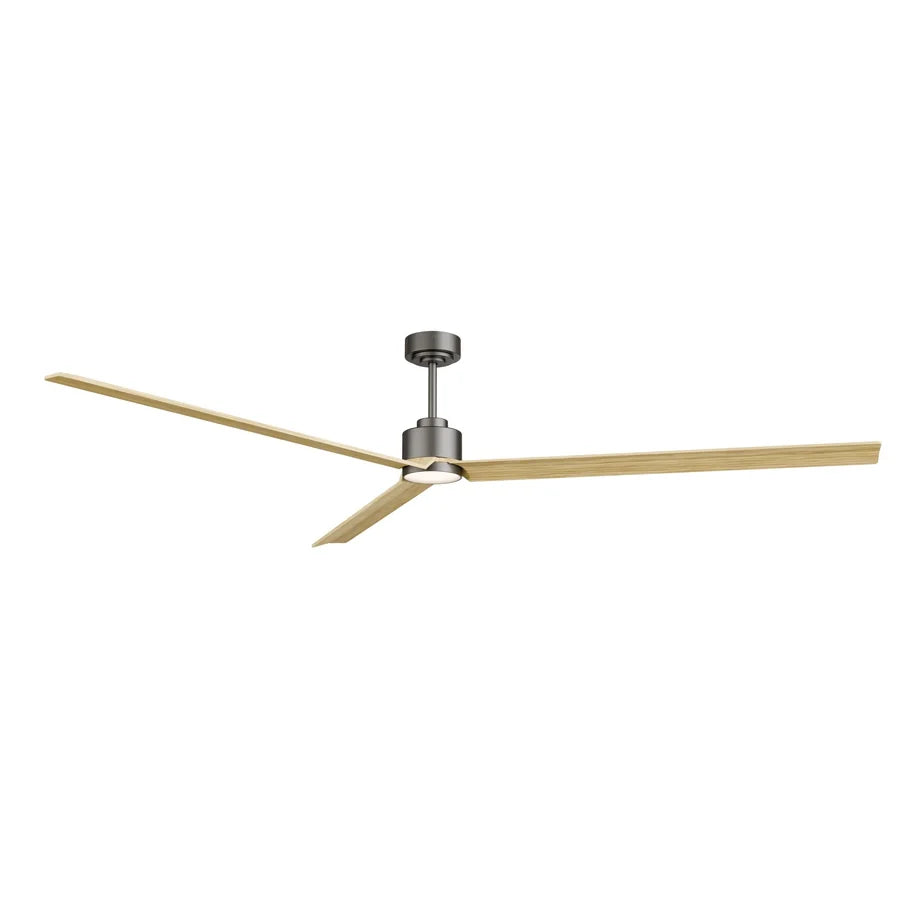 ventilador de techo anne xxl con luz 005 — Gris Grafito / Madera clara