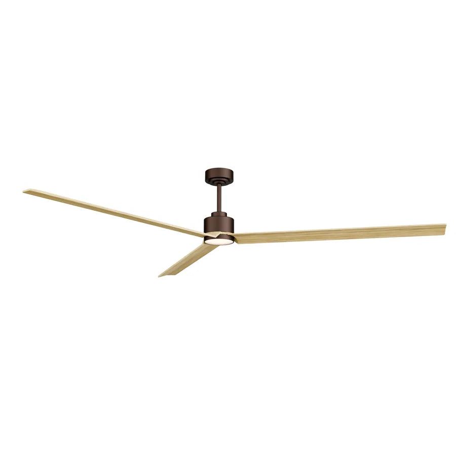 ventilador de techo anne xxl con luz 008 — Marrón Óxido / Madera clara