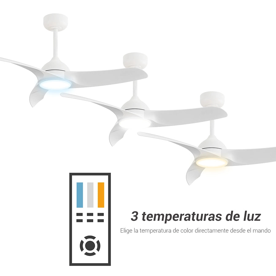 ventilador de techo diehl m sulion ifdesign store 012 — las tres temperaturas de luz: fría, neutra y cálida