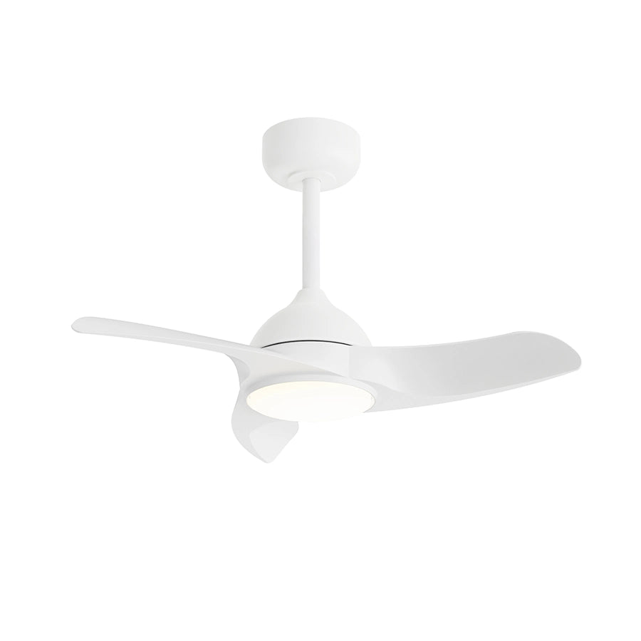 ventilador de techo diehl s sulion ifdesign store 001 — vista principal, cuerpo blanco con palas blancas y la luz encendida