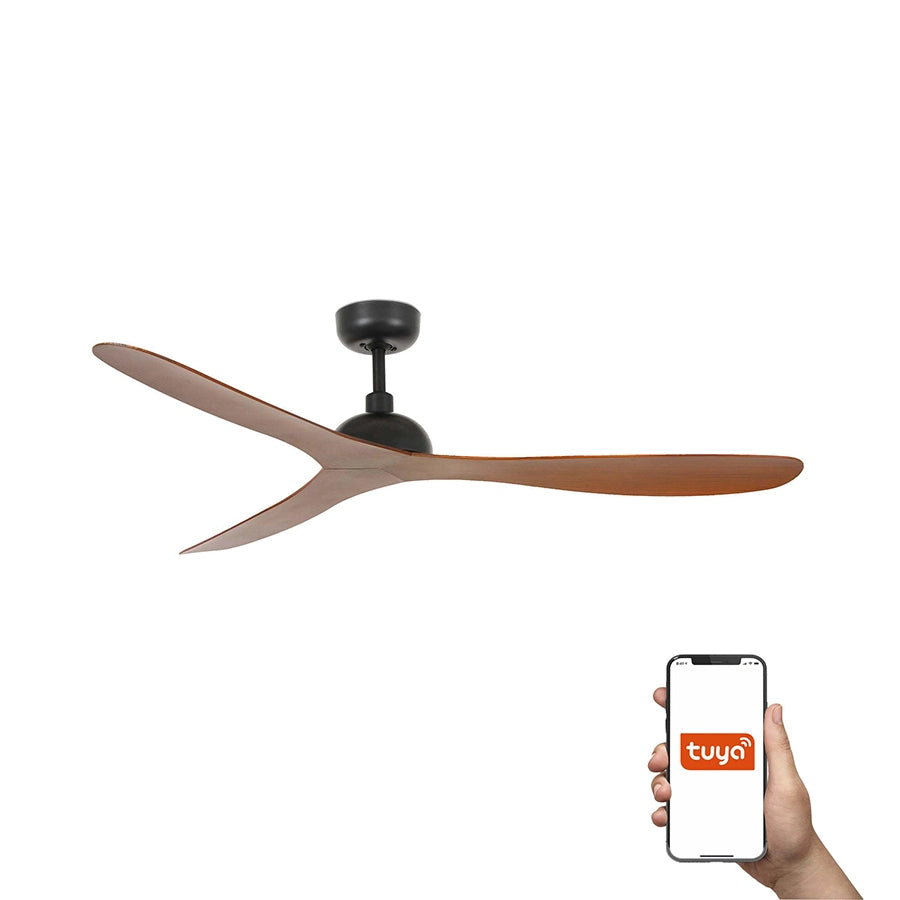 ventilador de techo gotland faro barcelona ifdesign store 006 — vista principal negro y nogal, control por app Tuya