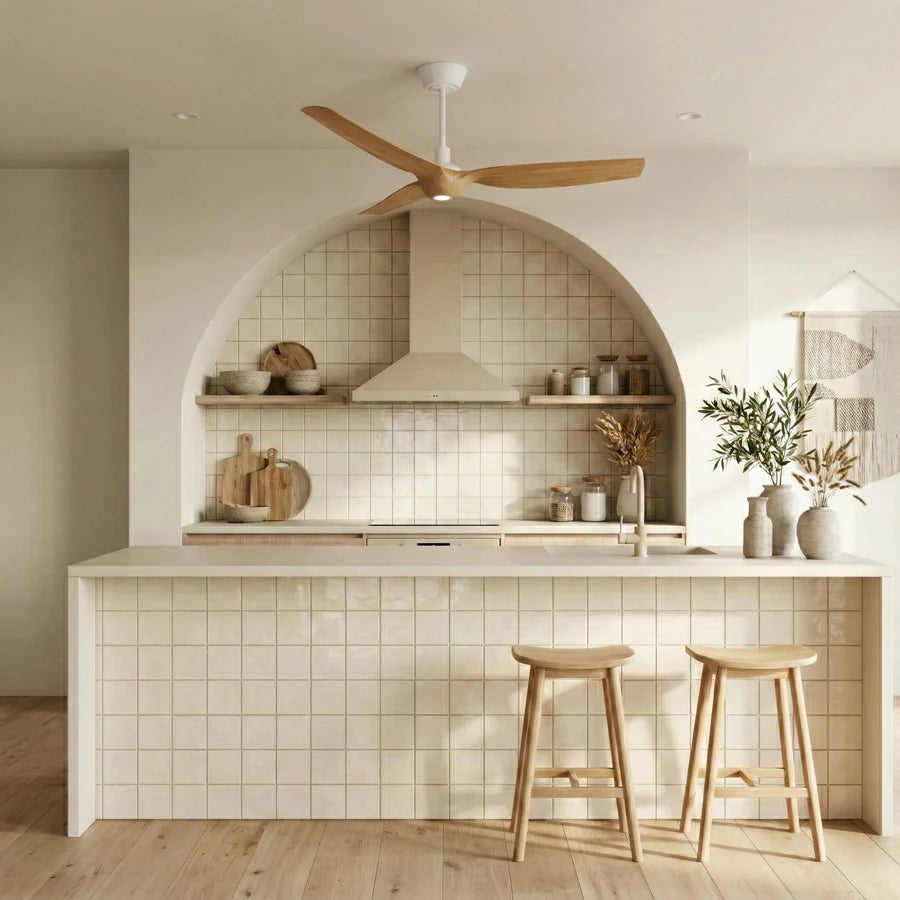 ivy neo l con luz 005 — Blanco / Madera media