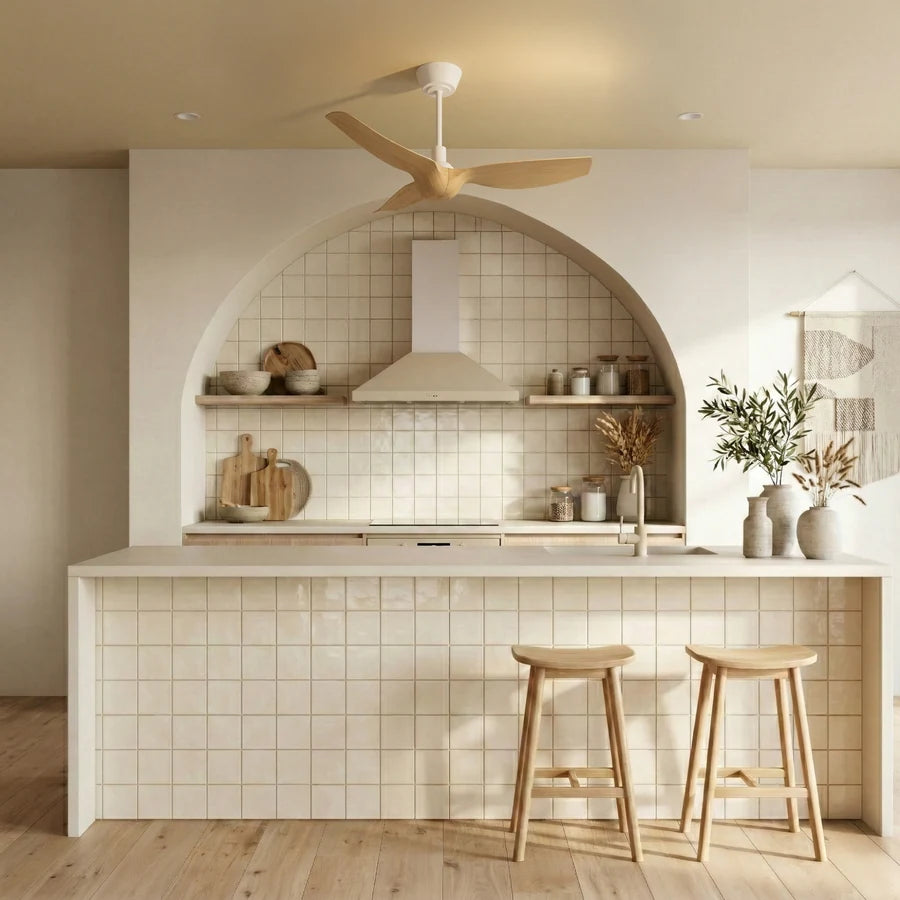ivy neo s con luz 005 — Blanco / Madera media