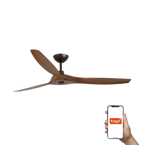 ventilador de techo morea faro barcelona ifdesign store 002 — vista principal, acabado marrón y arce