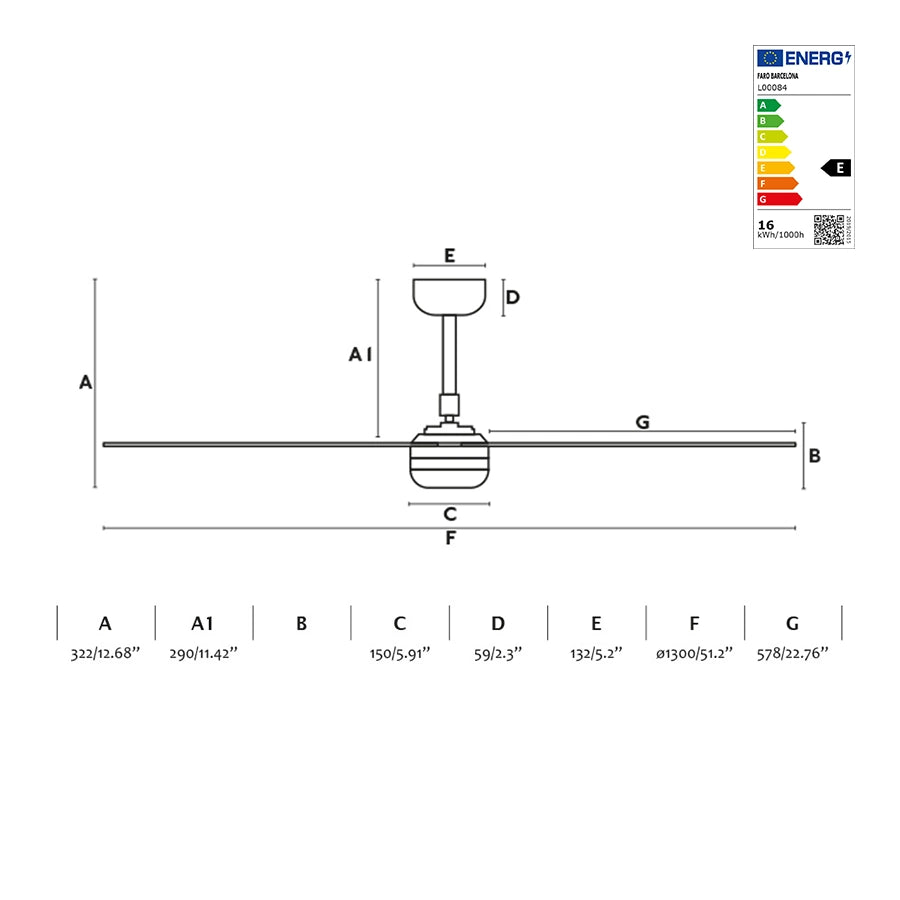 Ventilador de Techo Punt Con Luz